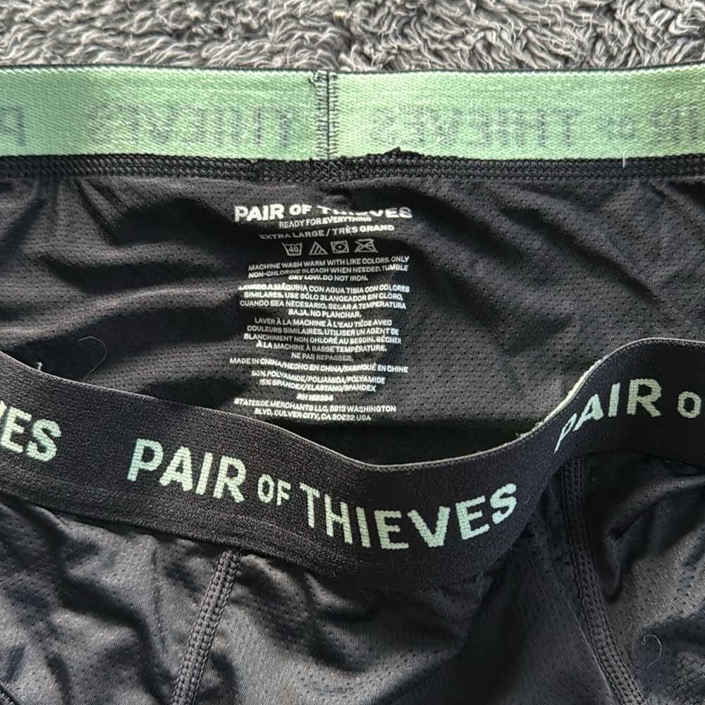 Black (light green) Pair of Thieves Briefs - XL - Picture 2 of 4